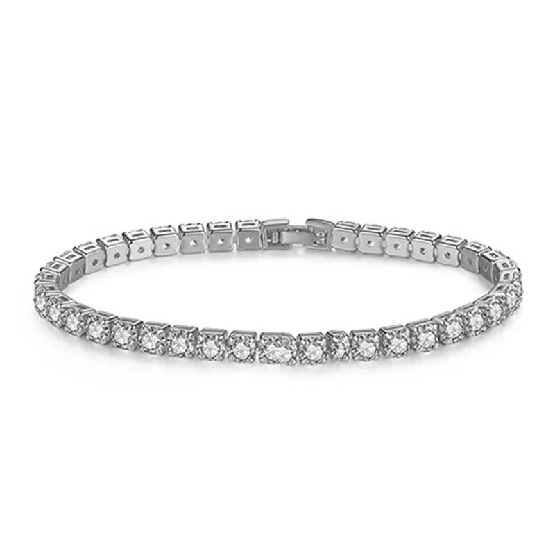Silver Color 2.5/3/4/5mm Tennis Bracelet for Women Men Dazzling Crystal Hand Chain Wedding Gift Punk Fashion Jewelry S5650