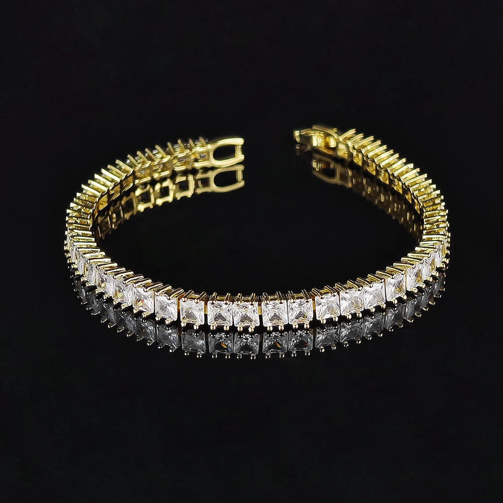 Moonso Luxury Princess Rose Gold Silver Color Bracelet Bangle on Hand for Women Anniversary Gift Jewelry Wholesale S5451