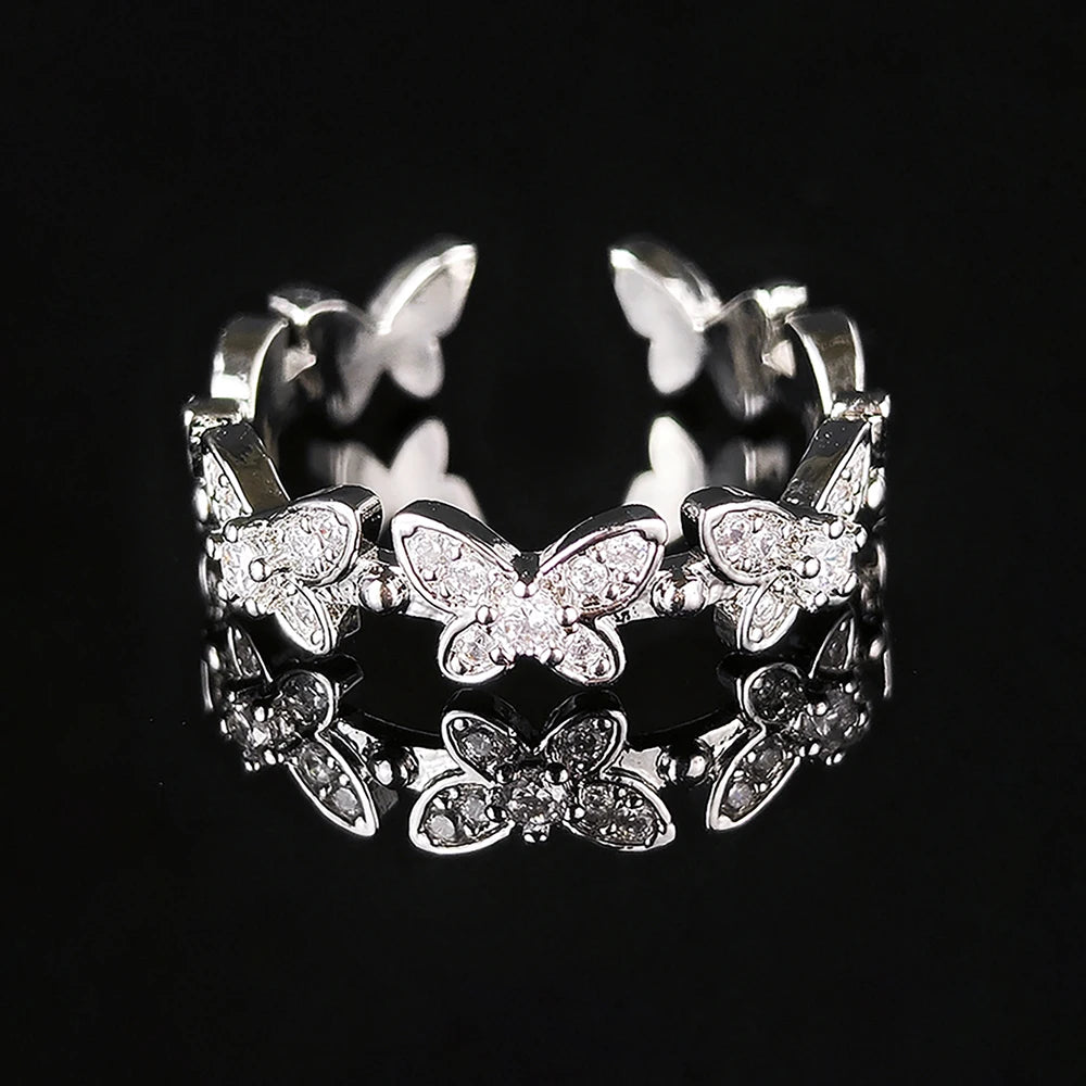 Unique Design Silver Color Butterfly Jewelry Set for Women Valentine's Day Gift Jewelry Wholesale Moonso E6863-r8418-x6228