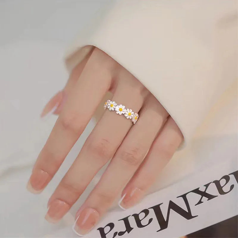 Unique Design Trendy Silver Color Flower Ring for Women Party Gift Free Shippig Items R8445