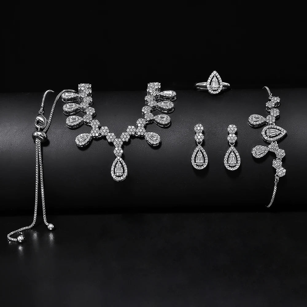 Moonso Arrival Luxury Designer Bride Jewelry Set for Women Engagement  Anniversary Gift Jewelry Wholesale E046-R046-S046-X046