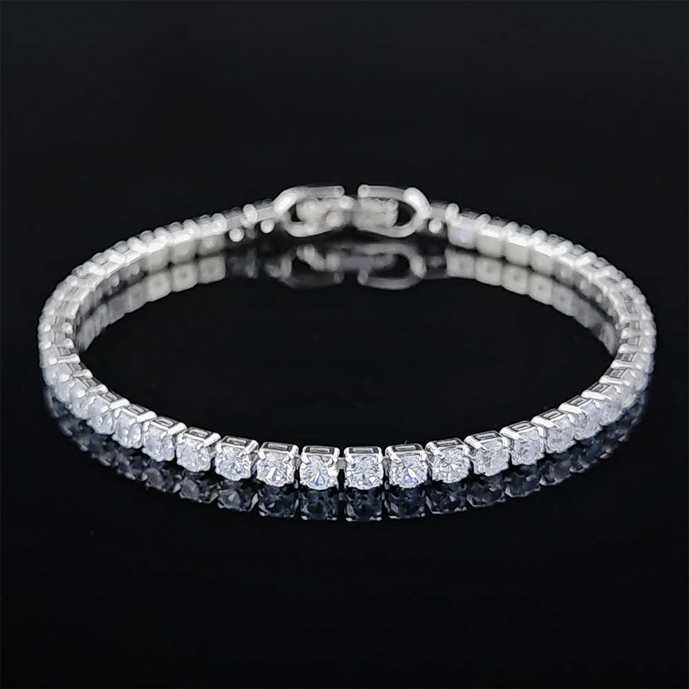 Silver Color 2.5/3/4/5mm Tennis Bracelet for Women Men Dazzling Crystal Hand Chain Wedding Gift Punk Fashion Jewelry S5650