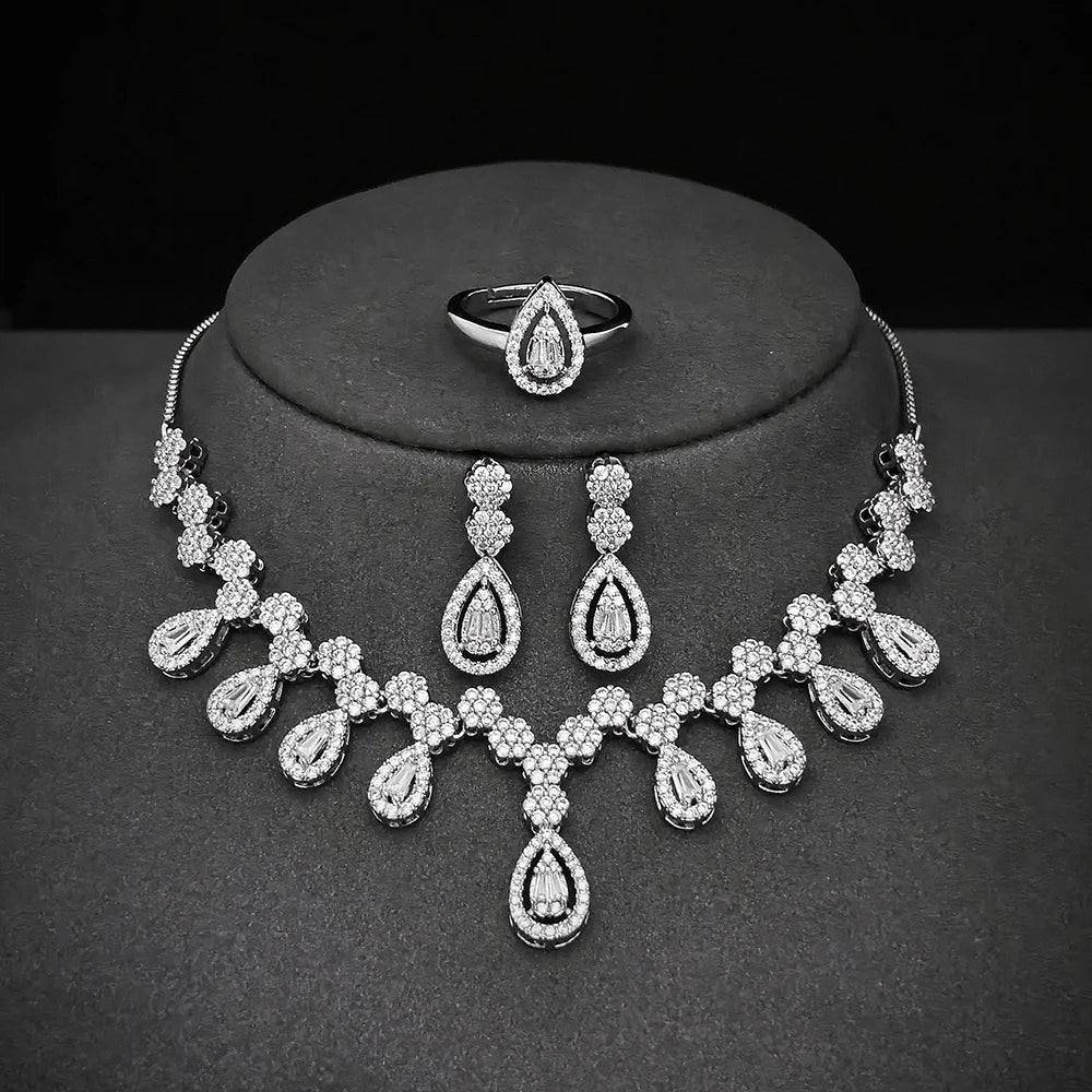 Moonso Arrival Luxury Designer Bride Jewelry Set for Women Engagement  Anniversary Gift Jewelry Wholesale E046-R046-S046-X046