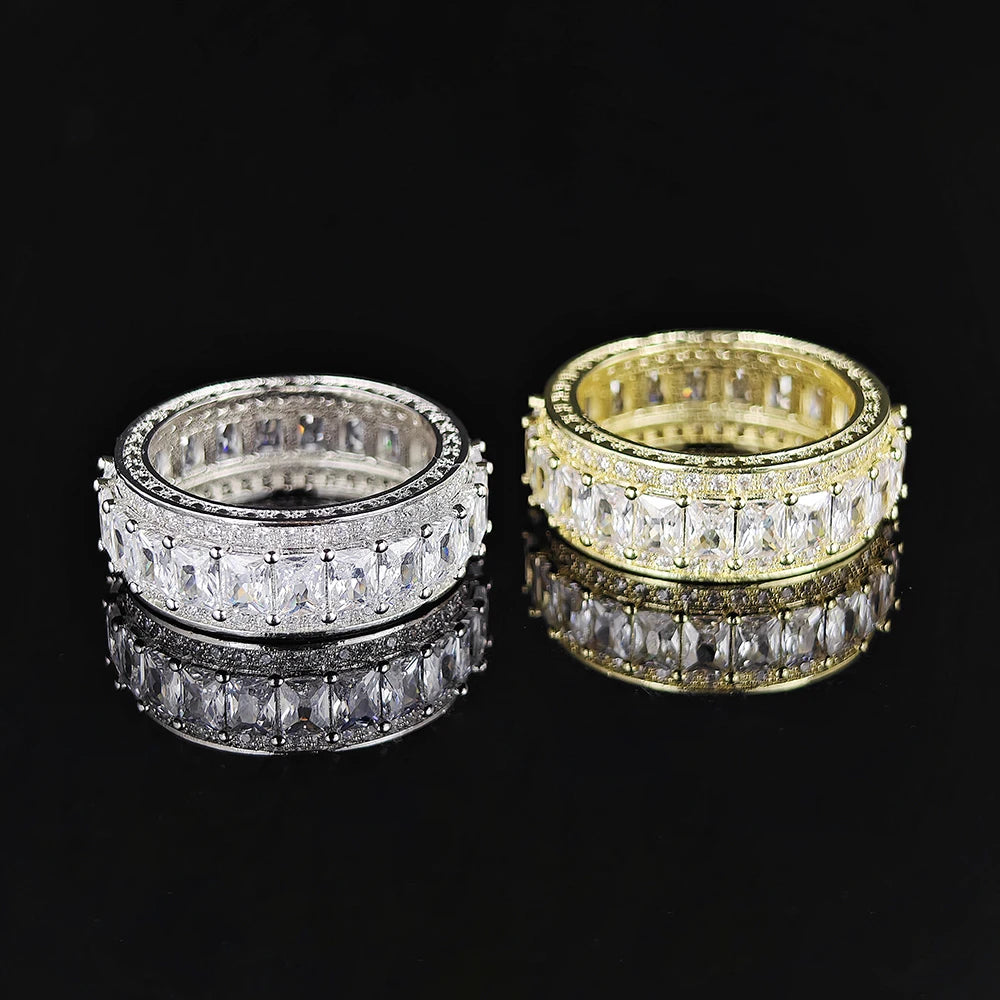 Luxury Princess Round Silver Color Aesthetic Eternity Band Ring for Women Party Gift Jewelry Wholesale Free Shipping Items R6201