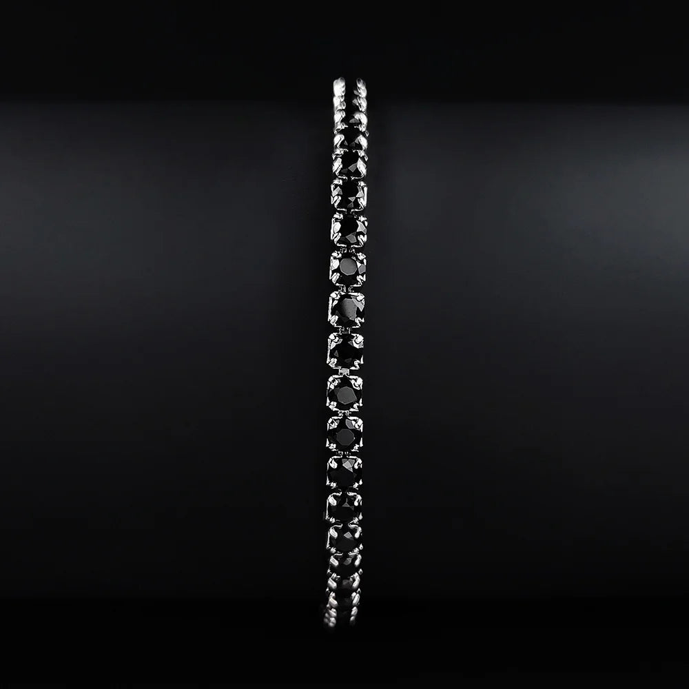 Rose Gold Silver Color 3mm 4mm 5mm Pink Blue Green Red Tennis Bracelet Bangle for Women Wedding Fashion Jewelry Party Gift S4777