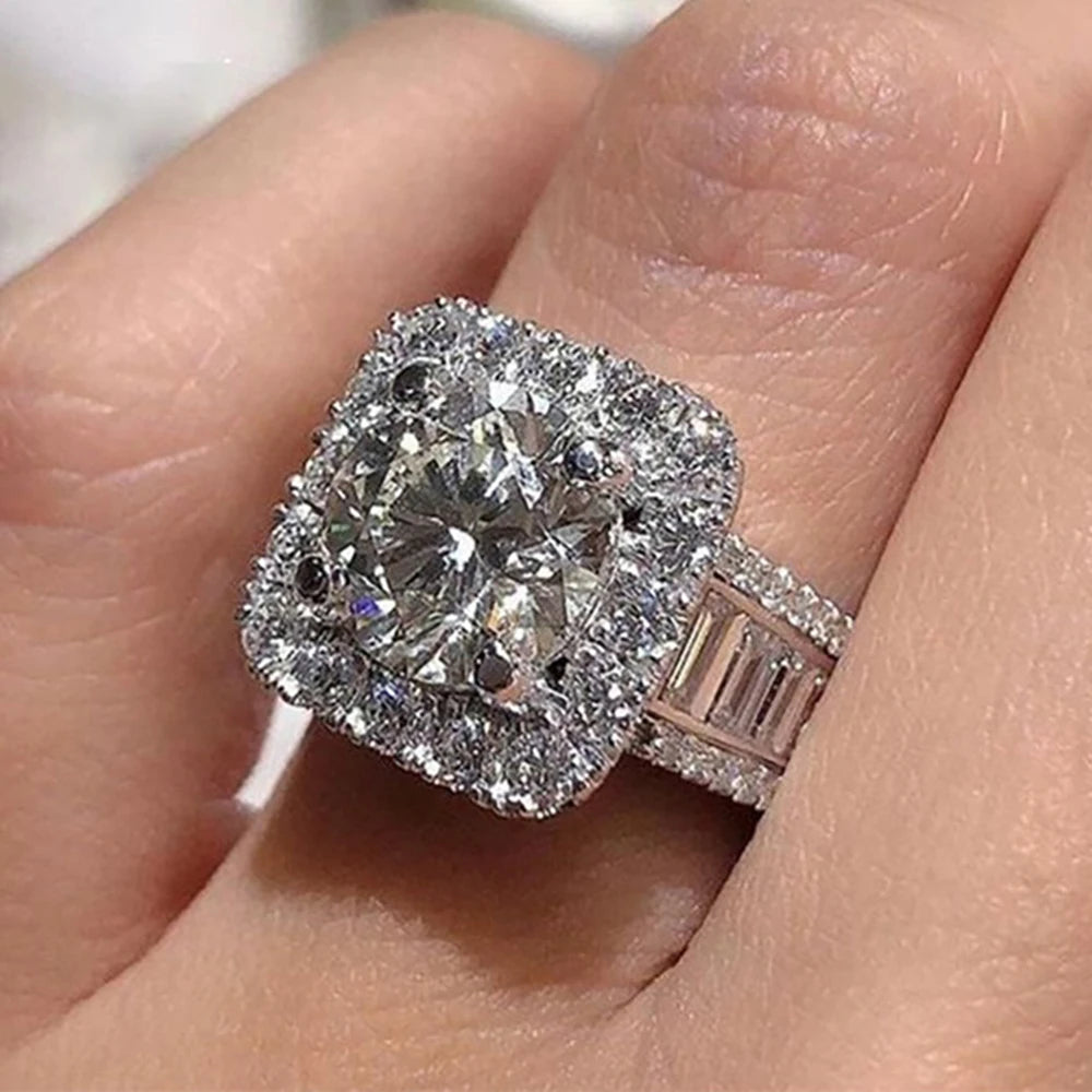 Newly-designed Engagement Rings for Women High-quality Cubic Zirconia Gorgeous Proposal Ring Gift Wedding Bands Jewelry R6417