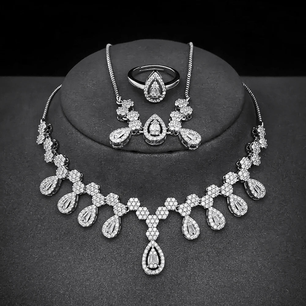 Moonso Arrival Luxury Designer Bride Jewelry Set for Women Engagement  Anniversary Gift Jewelry Wholesale E046-R046-S046-X046