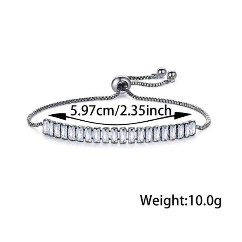 Moonso Luxury Rectangle Green Blue Silver Color Bracelet Bangle for Women Anniversary Gift Jewelry Free Shipping Items S6099