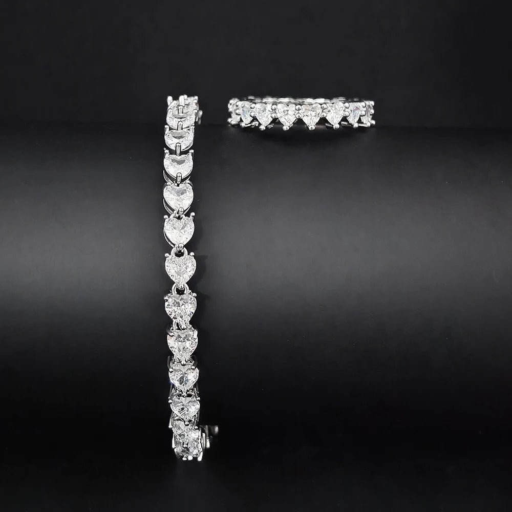 Moonso Trendy Heart Silver Color Cute Ring Bracelet Jewelry Set for Girl Lovers Love Party Gift Jewelry Wholesale R4578-s7982