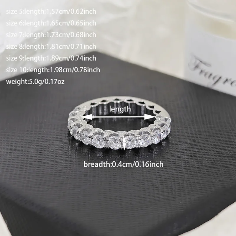 Unique Design Rose Gold Silver Color Round Eternity Band Ring for Women Anniversary Gift Jewelry Wholesale R8447