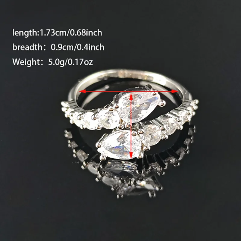 2024 New Arrival Unique Design Silver Color Adjustable Fashion Ring for Women Valentine's Day Gift Jewelry R8405