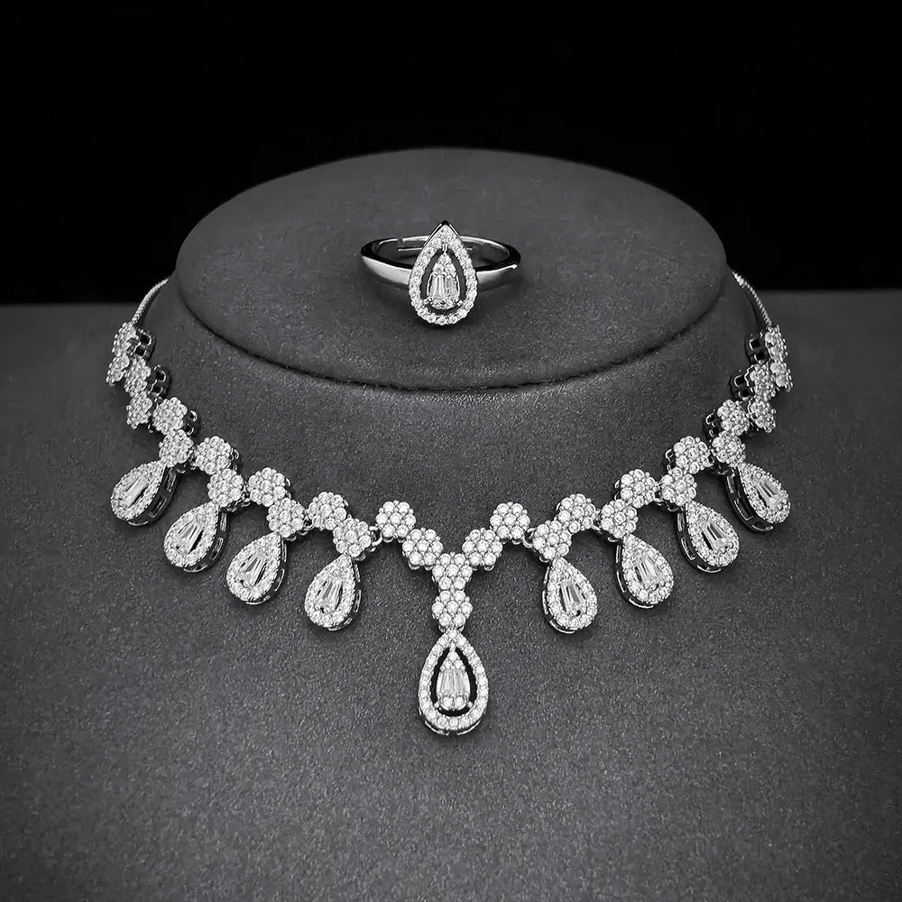 Moonso Arrival Luxury Designer Bride Jewelry Set for Women Engagement  Anniversary Gift Jewelry Wholesale E046-R046-S046-X046