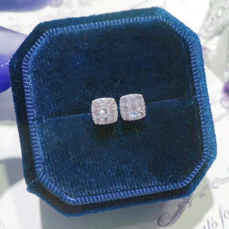 Moonso Trendy Silver Color Square-shaped Stud Earrings for Women Jewelry Wholesale Free Items Gift E8119-E8128