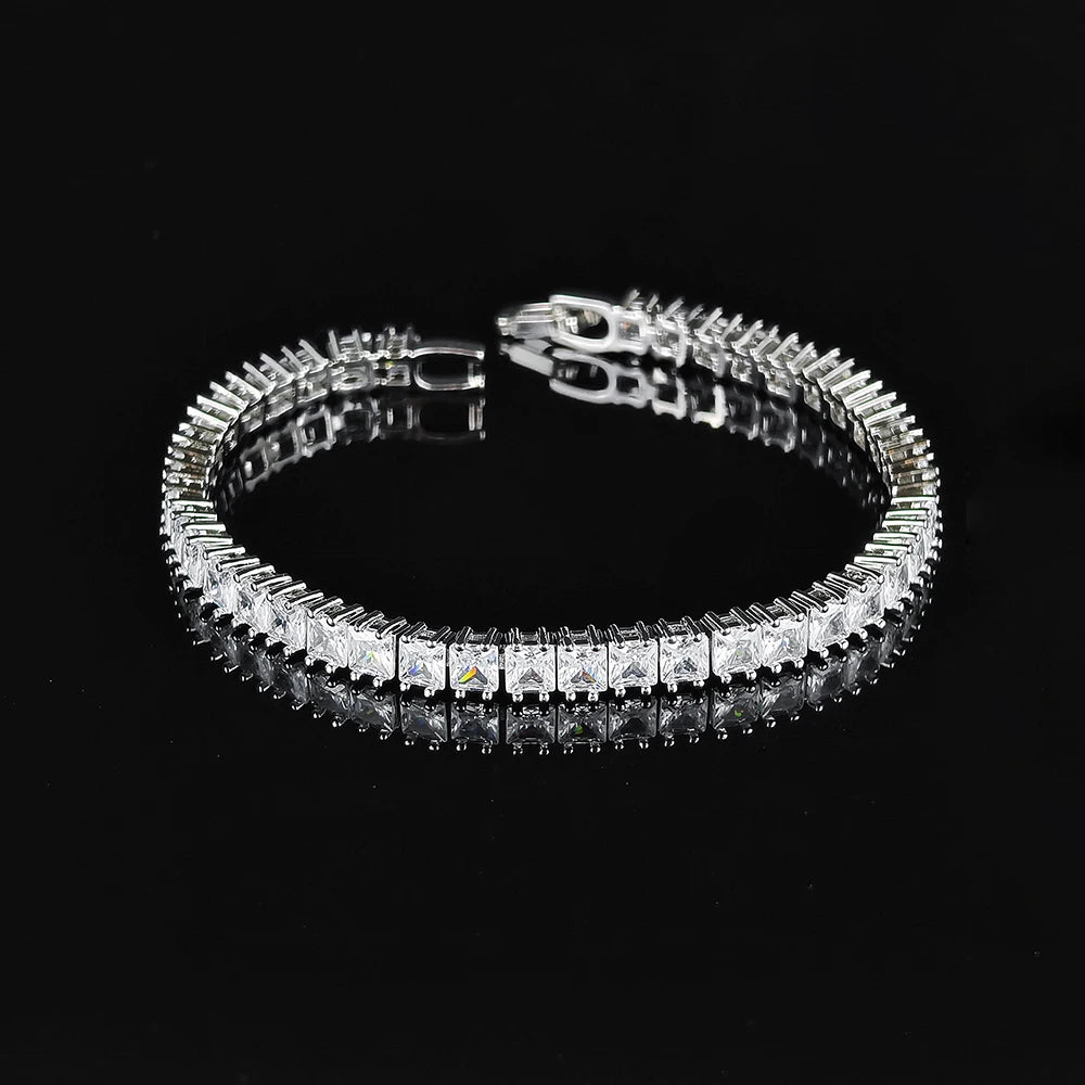 Moonso Luxury Princess Rose Gold Silver Color Bracelet Bangle on Hand for Women Anniversary Gift Jewelry Wholesale S5451