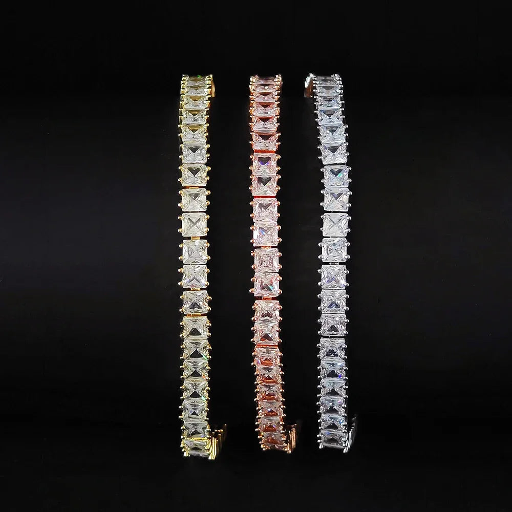 Moonso Luxury Princess Rose Gold Silver Color Bracelet Bangle on Hand for Women Anniversary Gift Jewelry Wholesale S5451