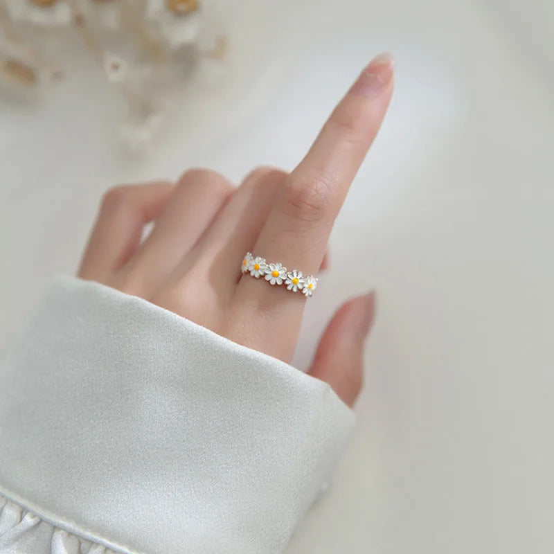 Unique Design Trendy Silver Color Flower Ring for Women Party Gift Free Shippig Items R8445
