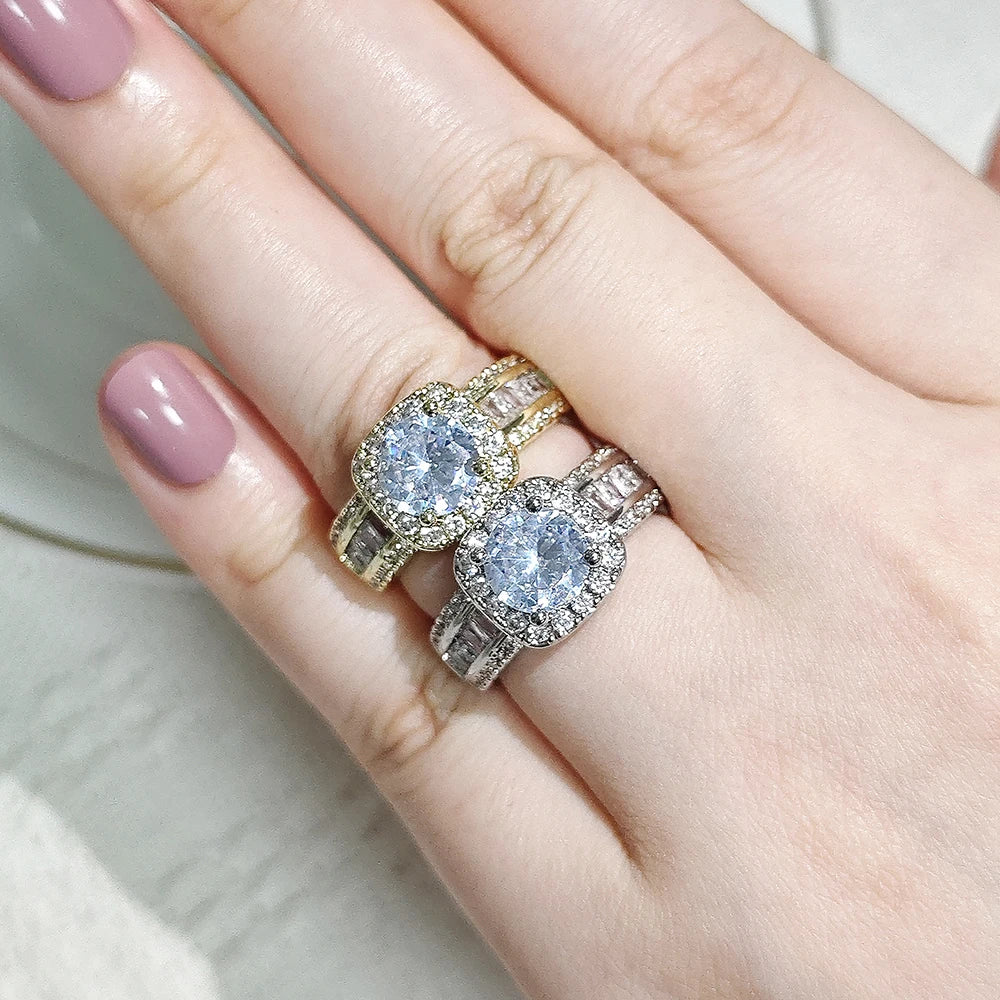 Newly-designed Engagement Rings for Women High-quality Cubic Zirconia Gorgeous Proposal Ring Gift Wedding Bands Jewelry R6417