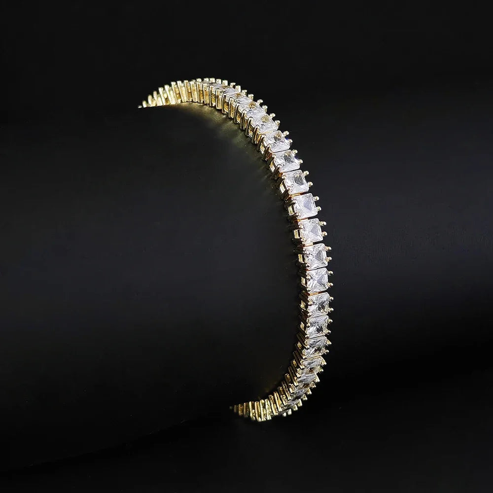 Moonso Luxury Princess Rose Gold Silver Color Bracelet Bangle on Hand for Women Anniversary Gift Jewelry Wholesale S5451