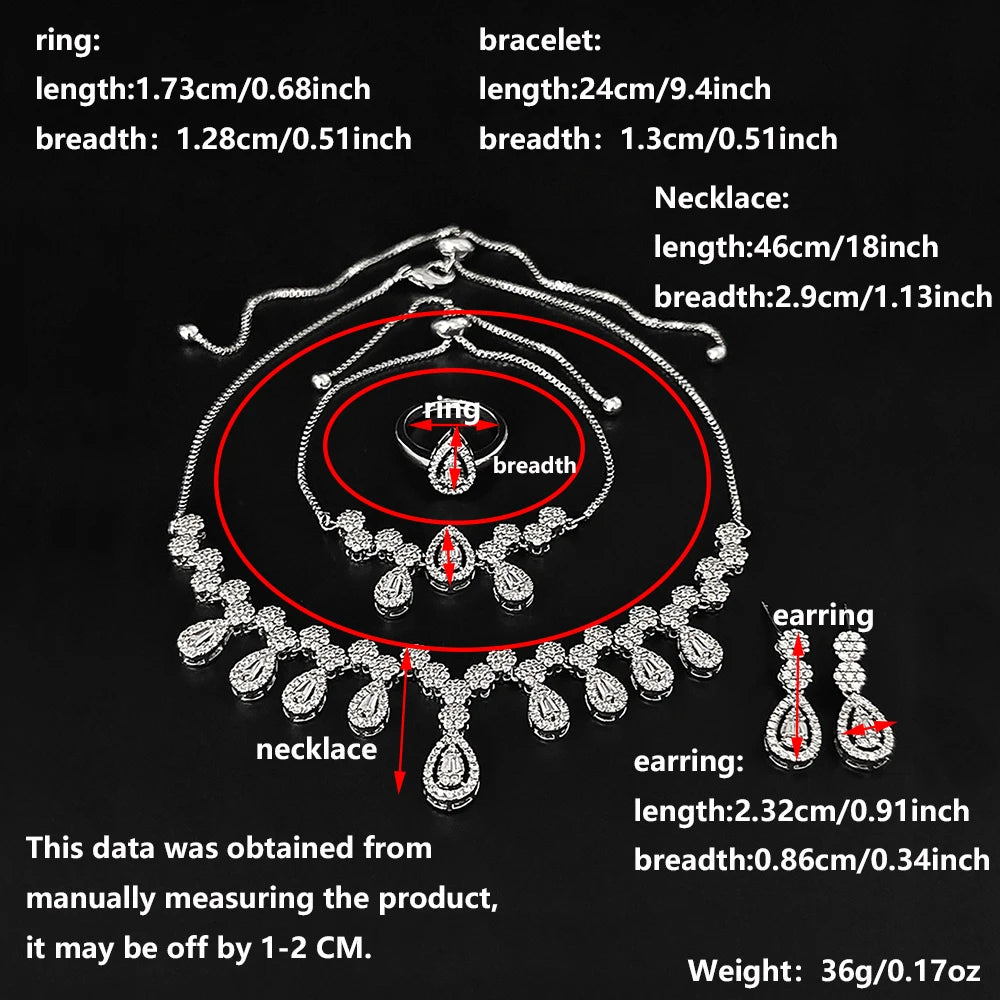 Moonso Arrival Luxury Designer Bride Jewelry Set for Women Engagement  Anniversary Gift Jewelry Wholesale E046-R046-S046-X046