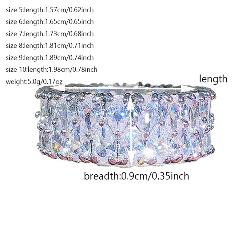 Moonso Trendy Double Drainage Drip Silver Color Aesthetic Eternity Band Ring for Women Christmas Gift Jewelry Bulk Sell R5936