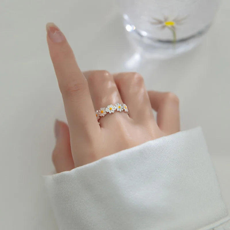 Unique Design Trendy Silver Color Flower Ring for Women Party Gift Free Shippig Items R8445