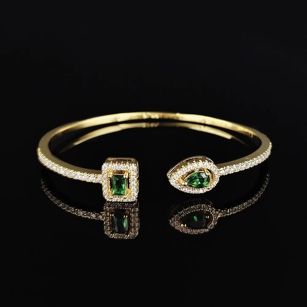 Trendy Snake Punk Pear Shape Silver Color on Hand Adjustable Open Bangle for Women Anniversary Gift Jewelry Wholesale S5214b