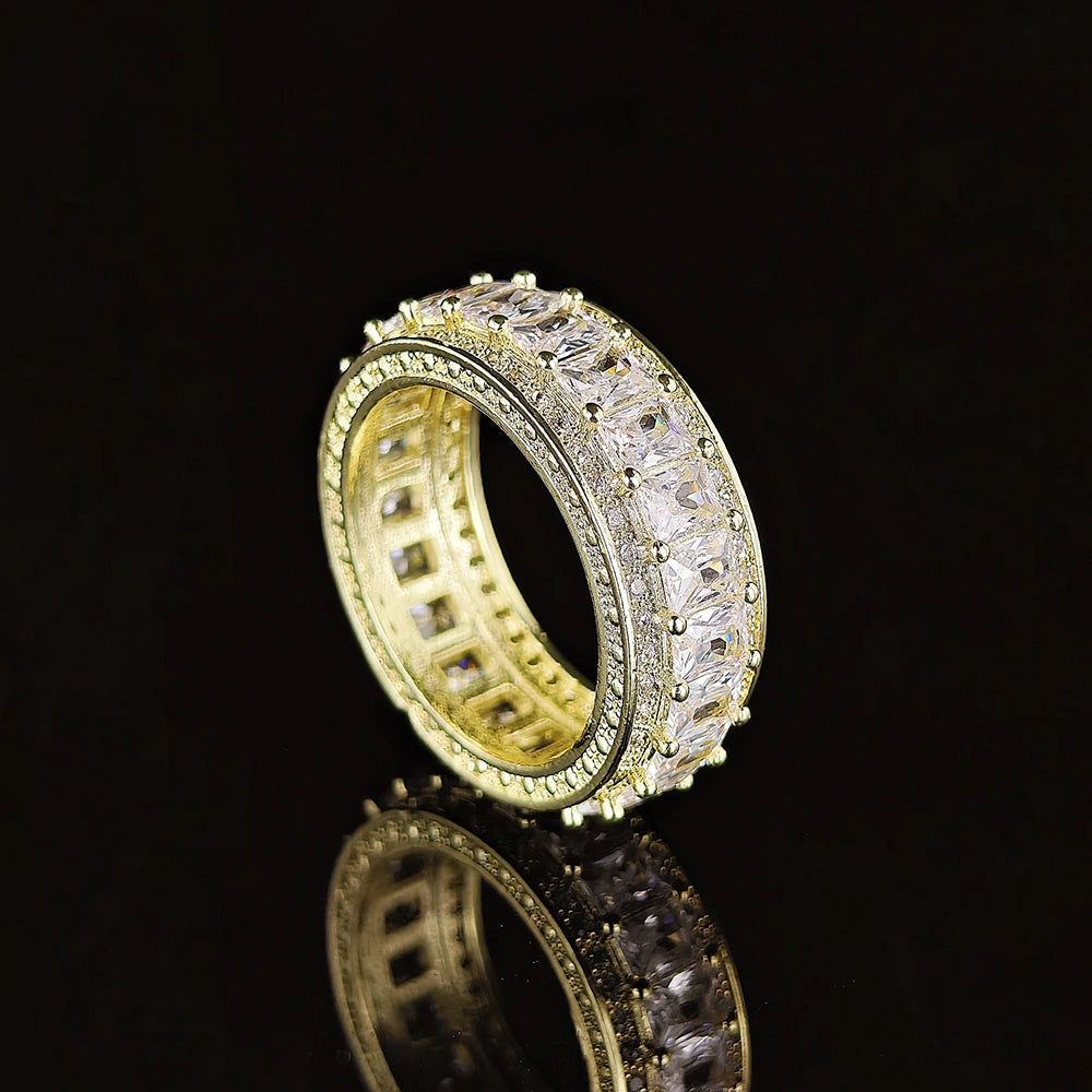 Luxury Princess Round Silver Color Aesthetic Eternity Band Ring for Women Party Gift Jewelry Wholesale Free Shipping Items R6201