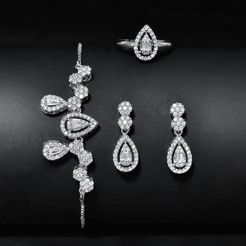 Moonso Arrival Luxury Designer Bride Jewelry Set for Women Engagement  Anniversary Gift Jewelry Wholesale E046-R046-S046-X046