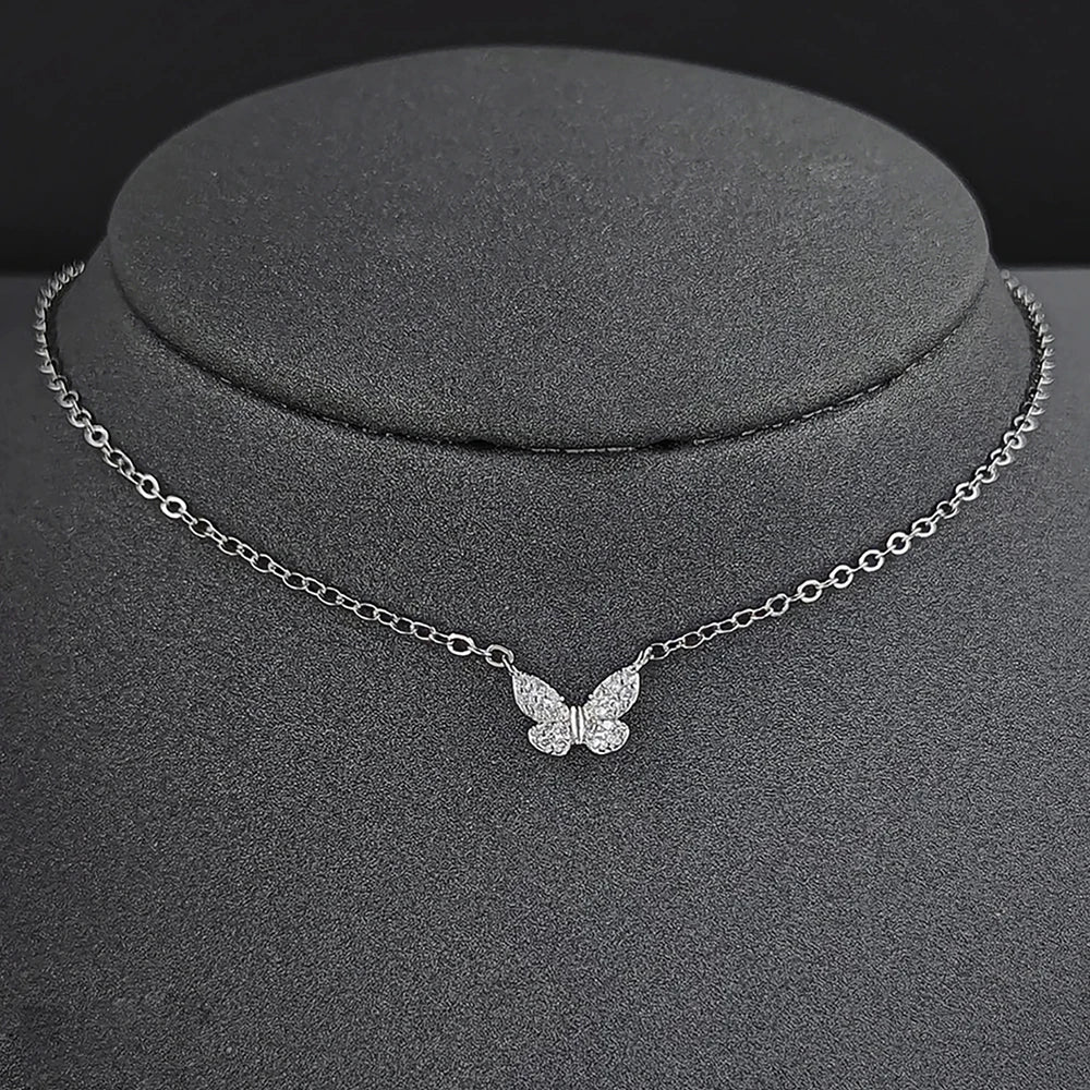 Unique Design Silver Color Butterfly Jewelry Set for Women Valentine's Day Gift Jewelry Wholesale Moonso E6863-r8418-x6228