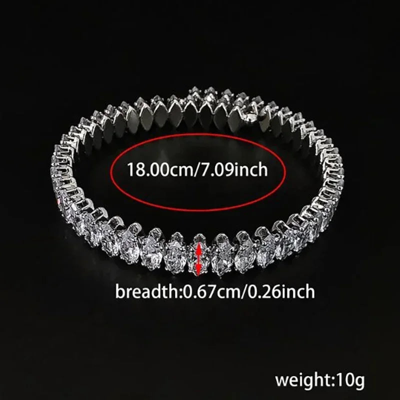 Moonso Arrival Unique Design White Green Color  Marquise Bracelet Bangle for Women  Valentine's Day Gift Jewelry S8250