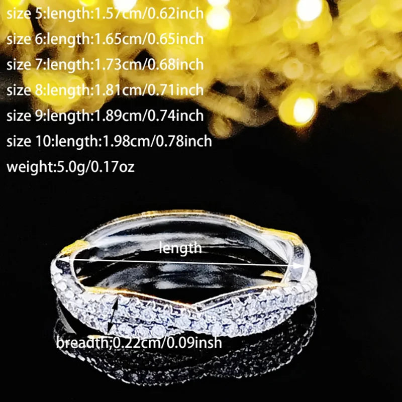 2024 New Products Twist Rose Gold Silver Color Eternity Band Ring for Women Party Gift Jewelry Wholesale R5008