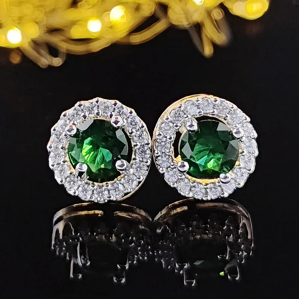 Silver Color Korean Zircon Circle Stud Earrings Brincos for Women Boucle D'oreille Femme Bijoux Gift Jewelry E232